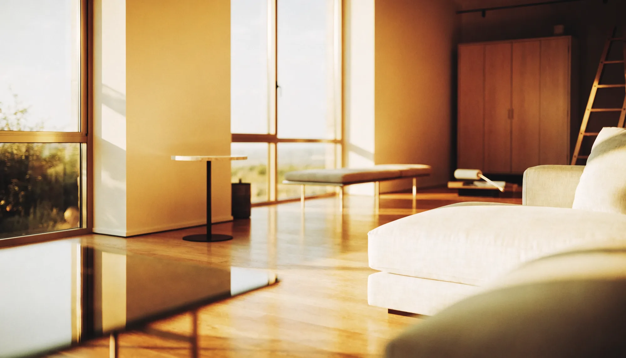 Frisch gestalteter, heller Wohnraum von Raumdesign Sander
